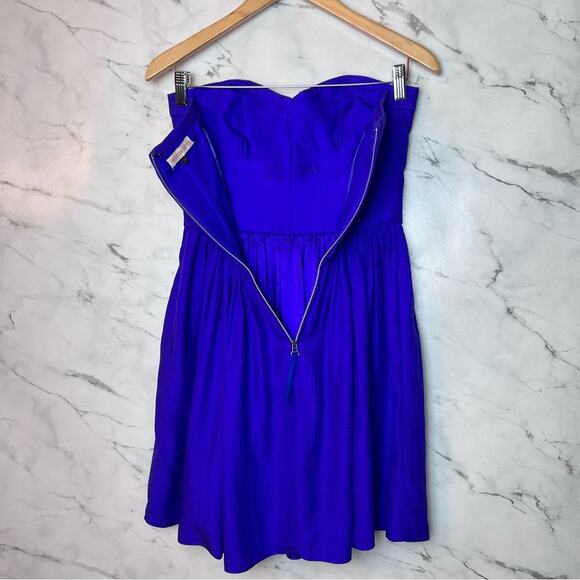 Rebecca Taylor 100% Silk Perfect Party Dress Strapless Violet Purple 2 - Picture 5 of 12